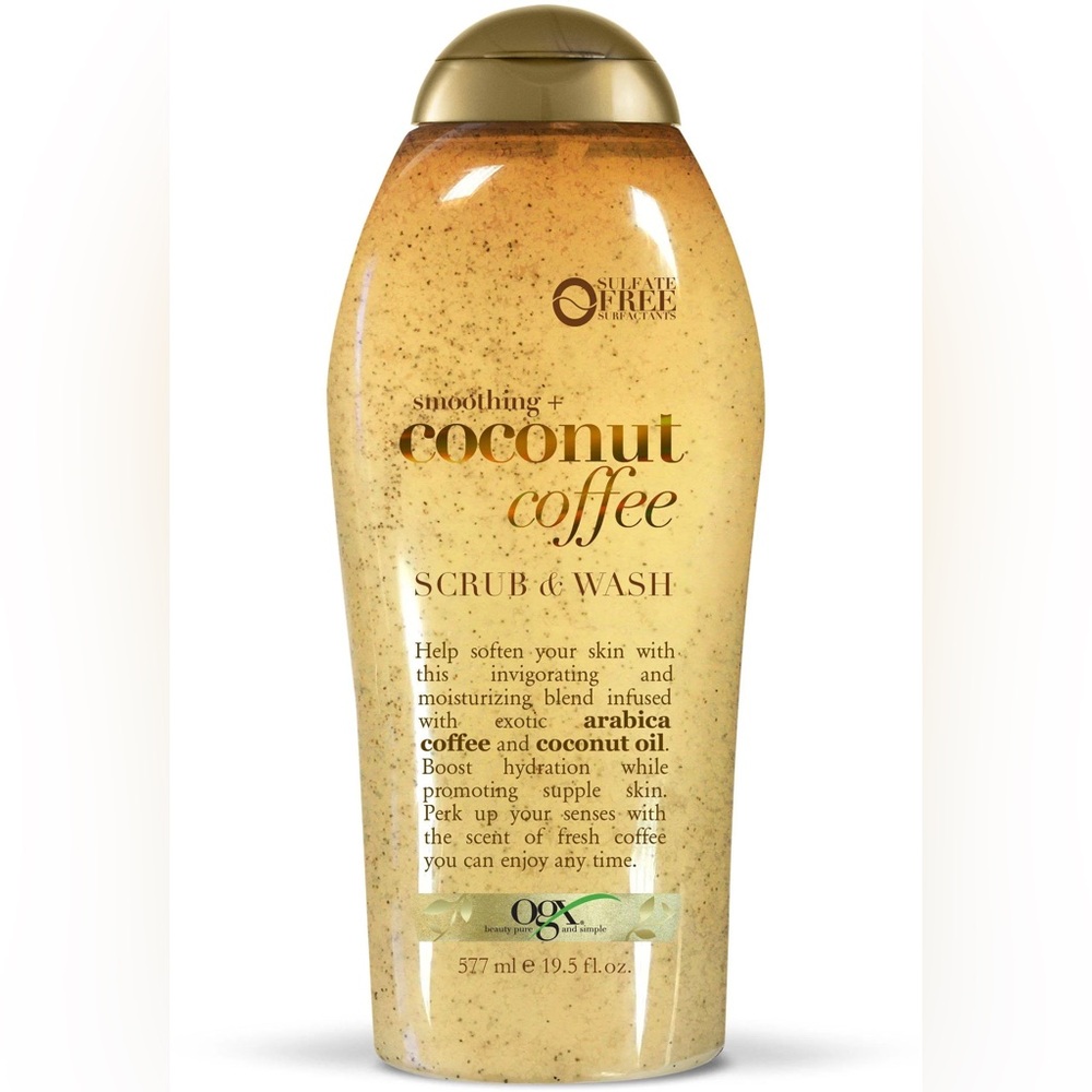 OGX Smoothing Coconut Coffee Scrub & Wash ~ new ~ large size